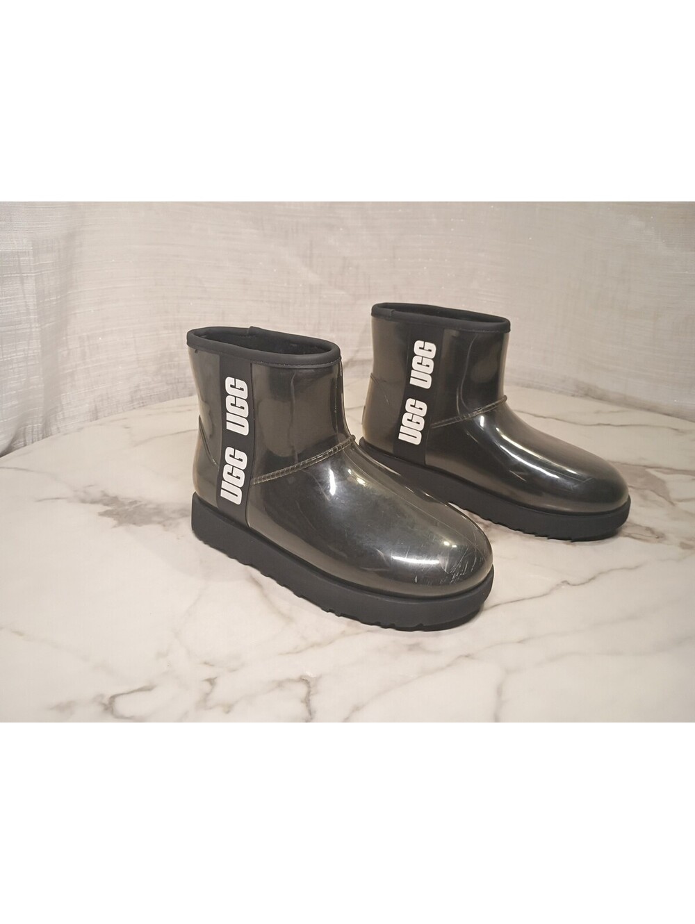 UGG Women's Classic Clear Black Mini Boots Ankle Booties Waterproof SIZE 6